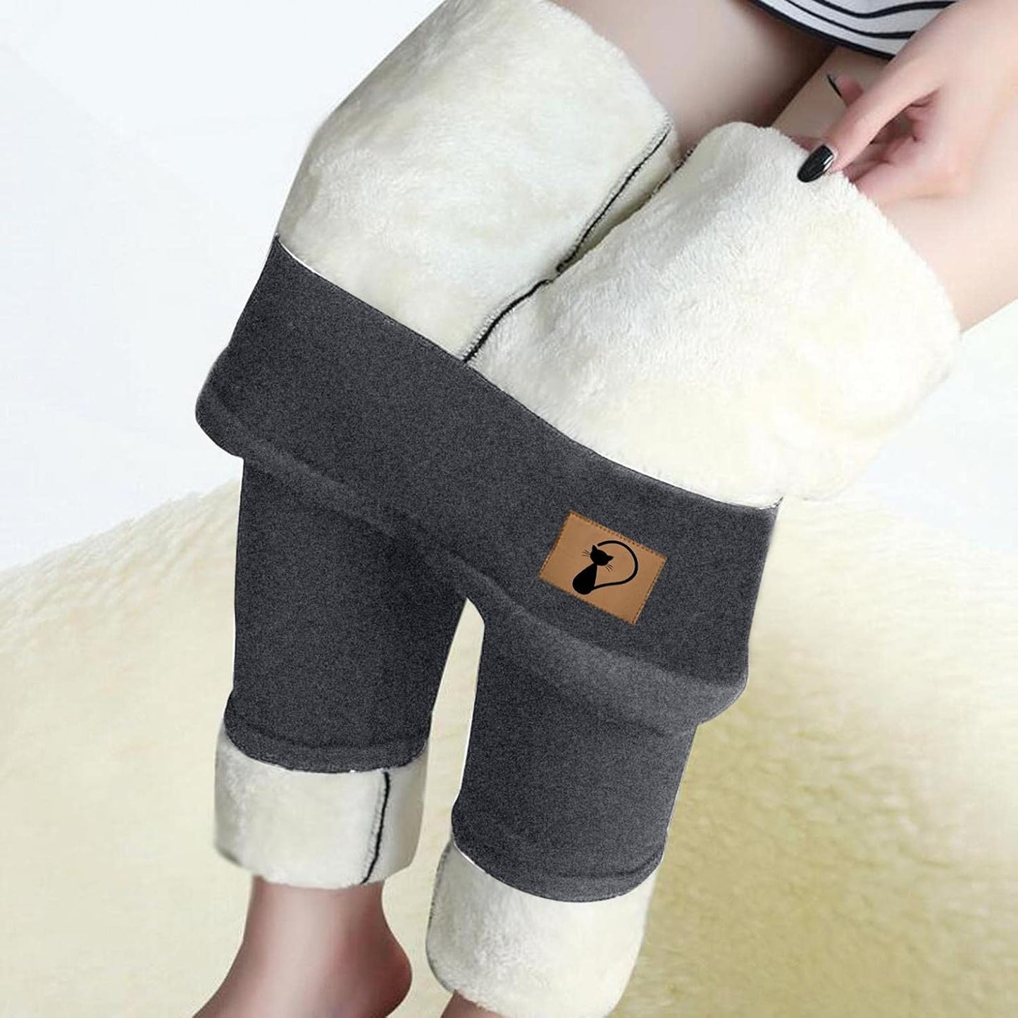 Fleece Leggings for Women plus Size, Womens Winter Thick Warm Long Pants Basic Fleece Lined Leggings